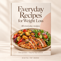 Everyday Recipes for Weight Loss digital ebook, cream and peach cover