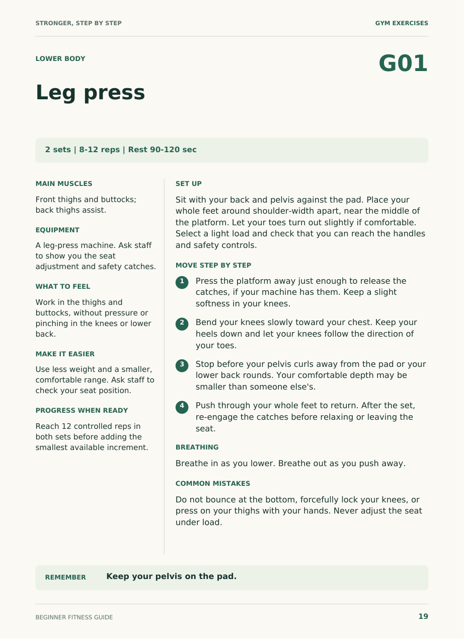 Actual exercise instruction page from the weight-loss guide