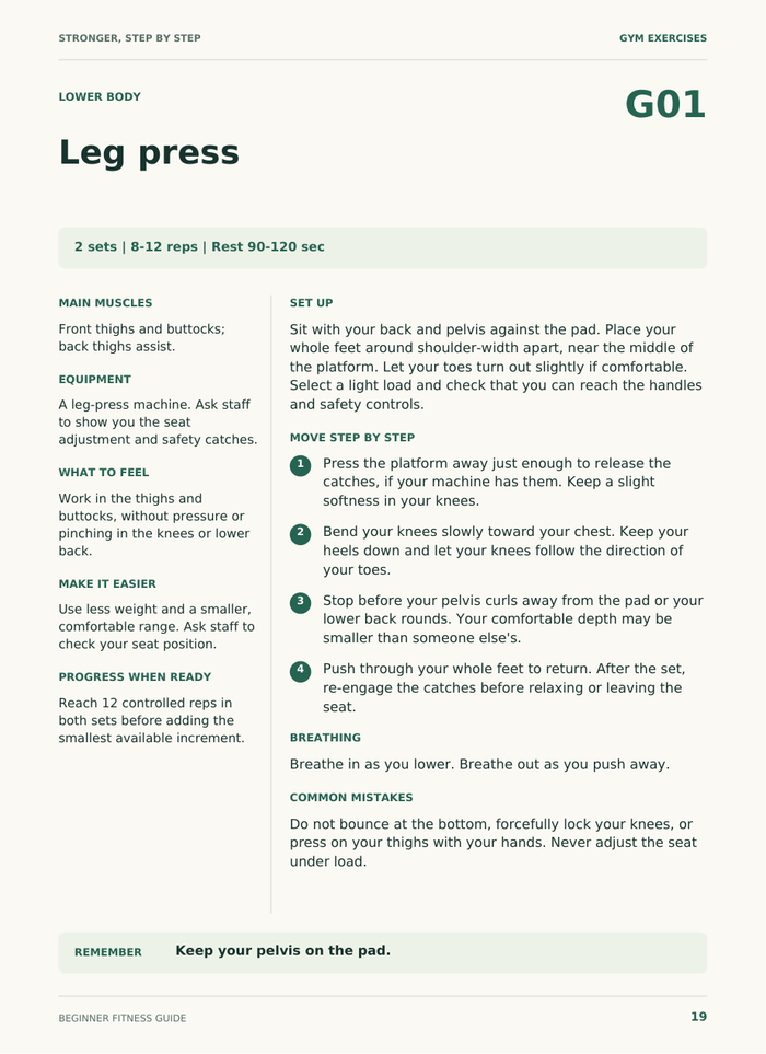 Actual exercise instruction page from the weight-loss guide