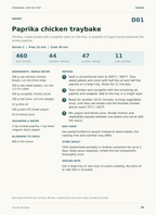 Actual paprika chicken recipe page from the recipe ebook