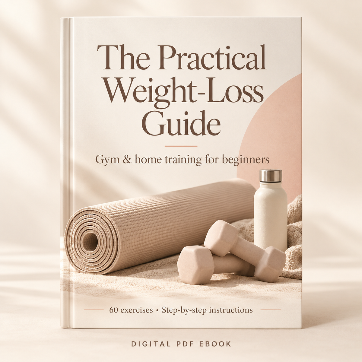 The Practical Weight-Loss Guide digital ebook, cream and peach cover